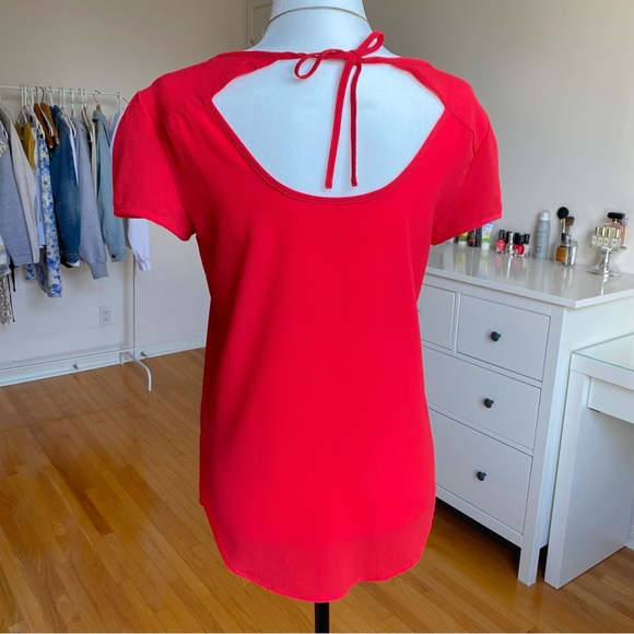RW&Co - Red Short Sleeve Blouse - Picture 3 of 5